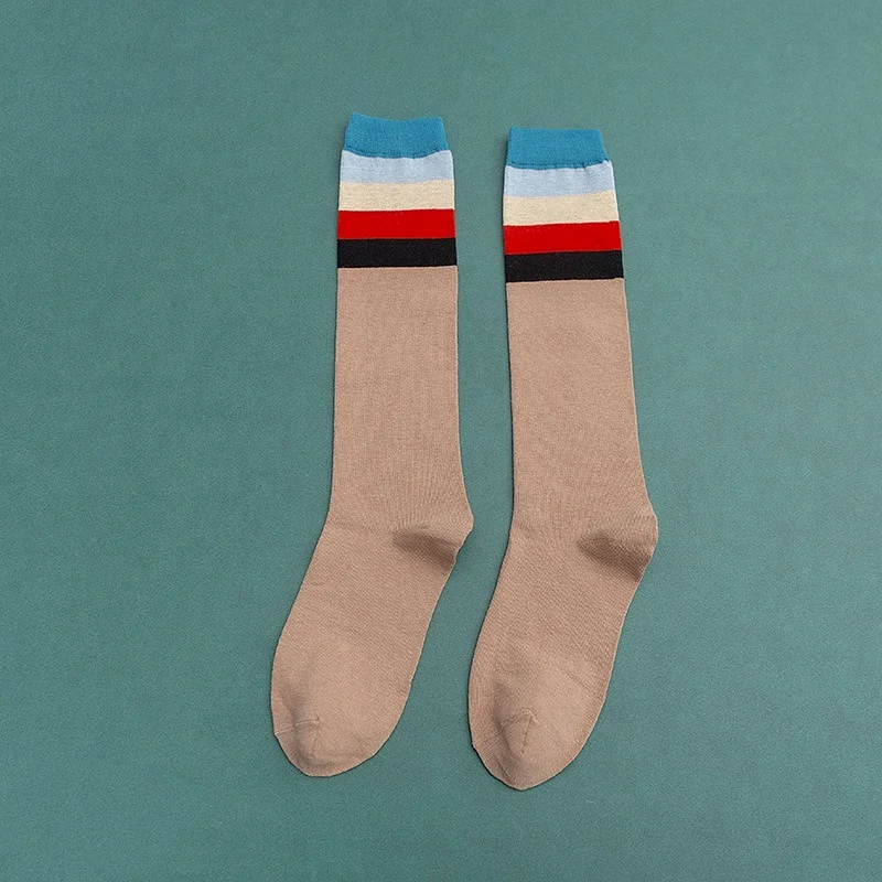 

Striped Sock Ladies Patchwork Women Socks Adult Casual Multicolor Soft Sox Comfortable Cotton Spring Autumn Trendy Korean Sokken