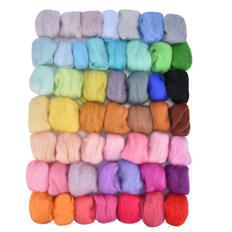 50 цветов Войлок Шерстяное волокно шерсть пряжа ровинг подходит для иглы войлока