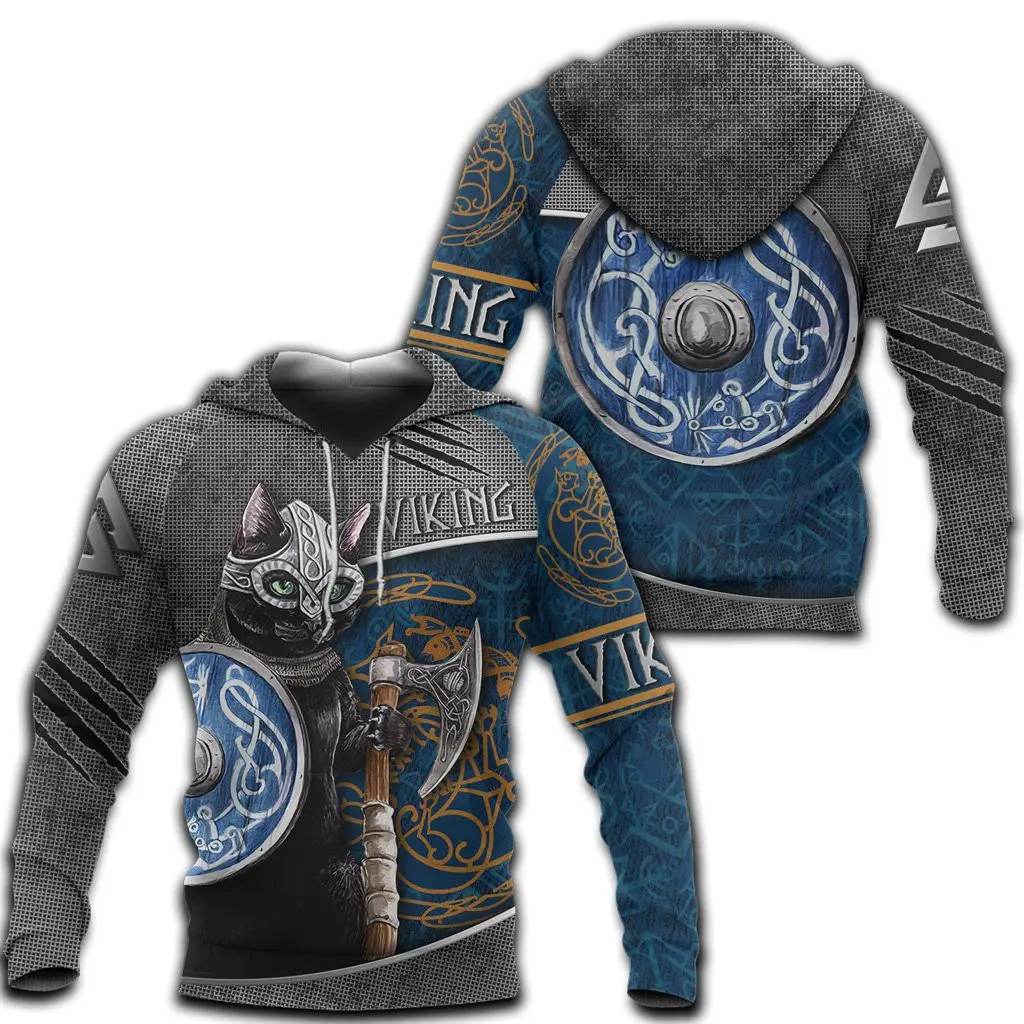 Beautiful Viking Iron Armor Cat 3D Printed Unisex Deluxe Hoodie Sweatshirt Pullover Casual Tracksuit sudadera hombre DW0349