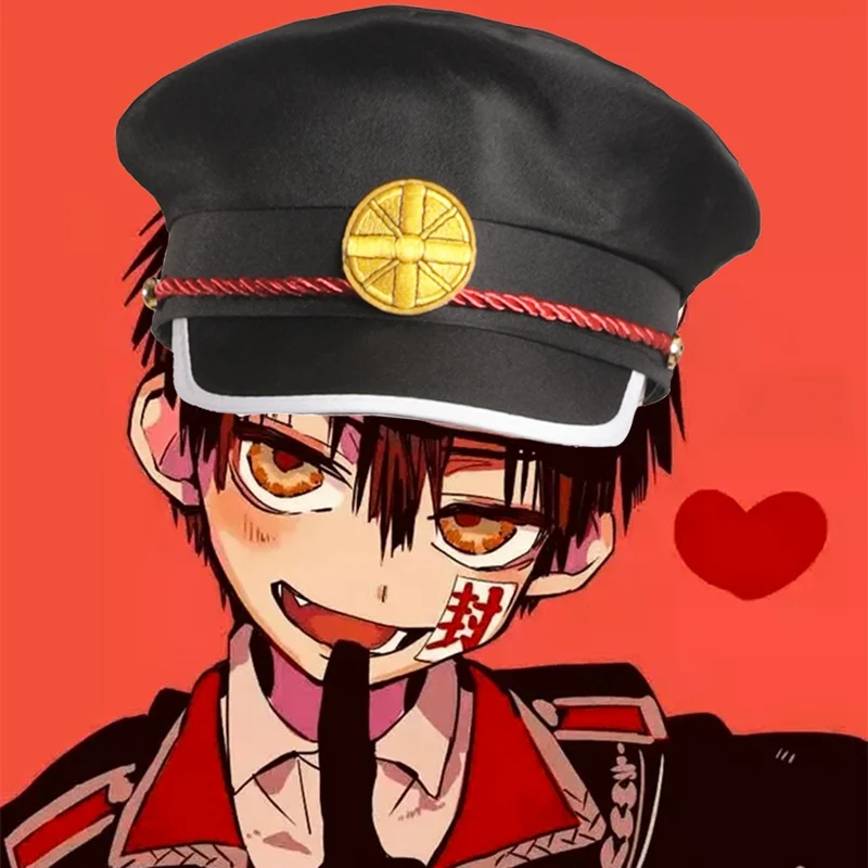 

Jibaku Shounen Hanako-kun Hanako kun Cosplay Hat Toilet bound Navy Style Hanako kun Cap Costume Props