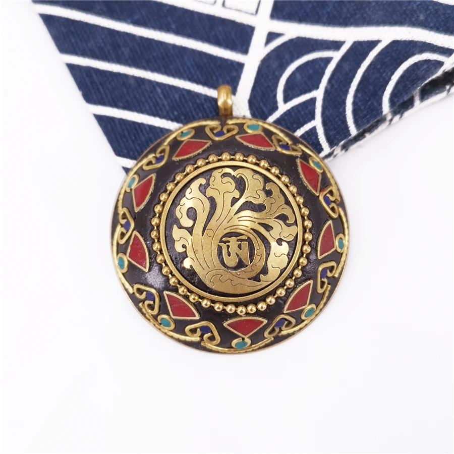 Ручная работа этнический тибетский Будда Кулон Mala буддистская мантра знак Йога