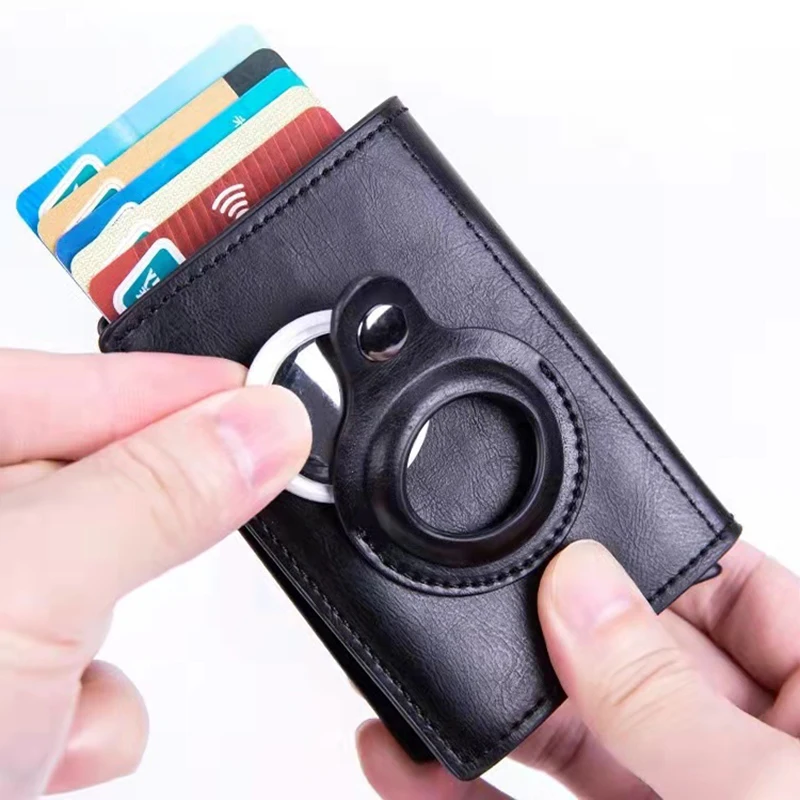 Всплывающие кредитные магнитные мужские кожаные кошельки airtag