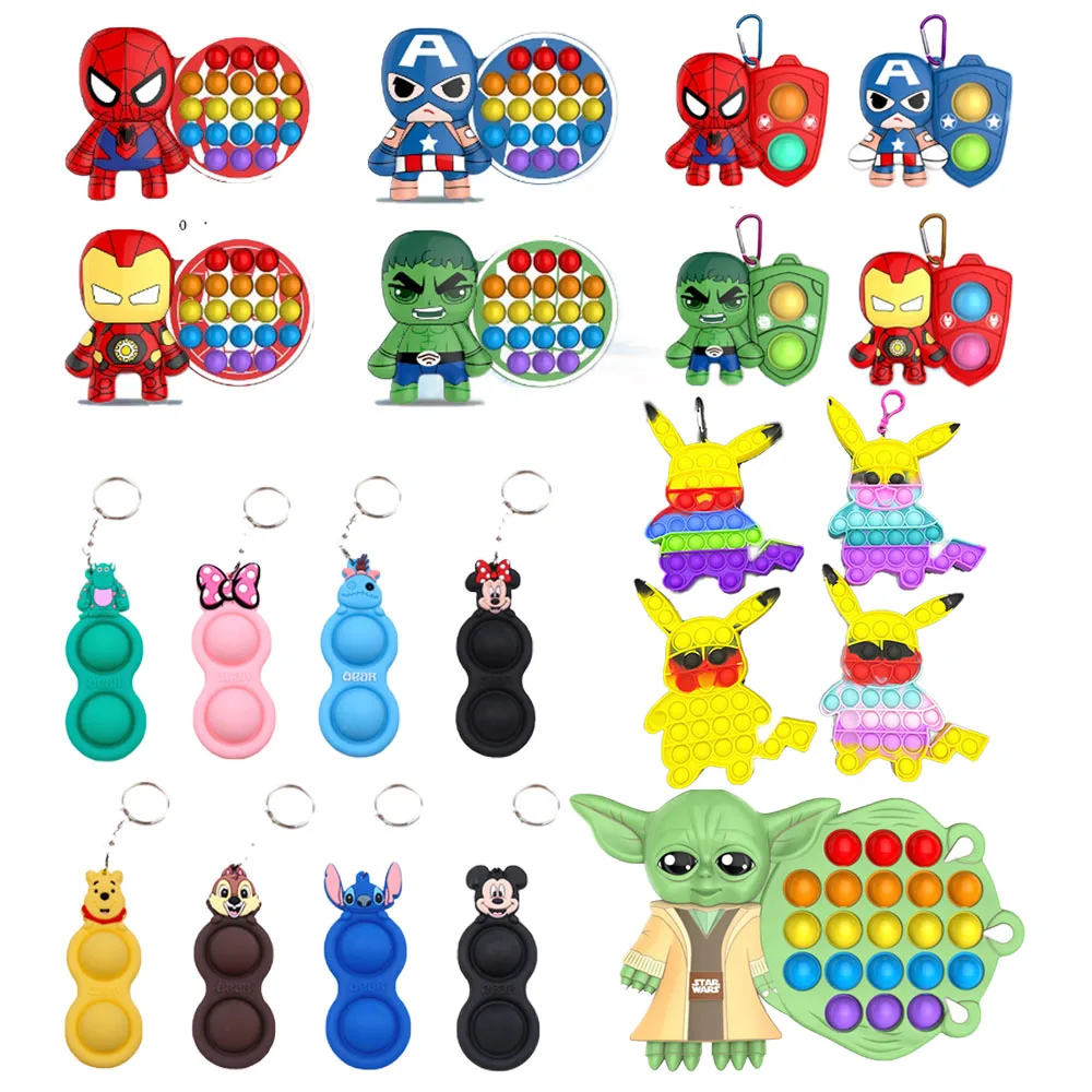 

Pikachu Pokemon Pop it Fidget Toy Rainbow Push Charizard Bubble Sensory Desktop Kids Push Relieve Autism Bulbasaur Fidget Toys