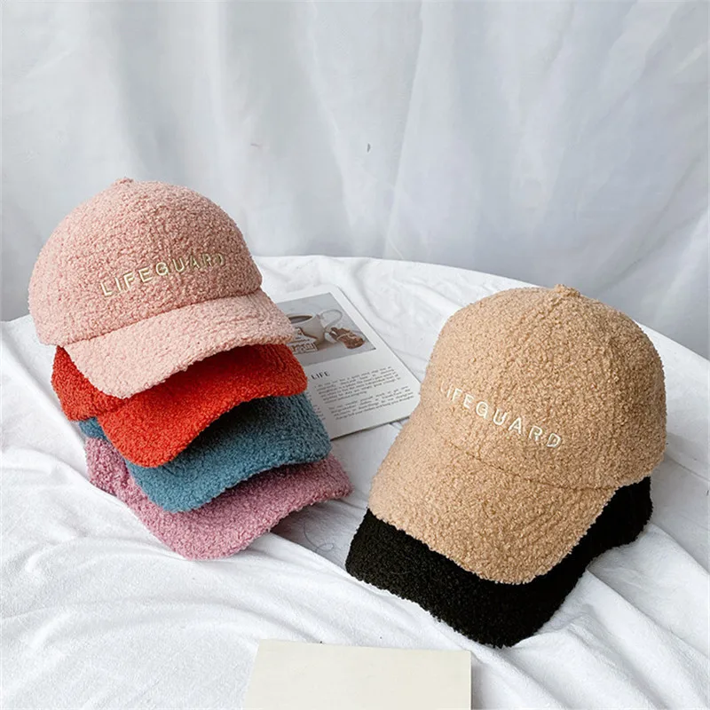 Женские зимние бейсболки женские шапки Повседневная стильная плюшевая теплая