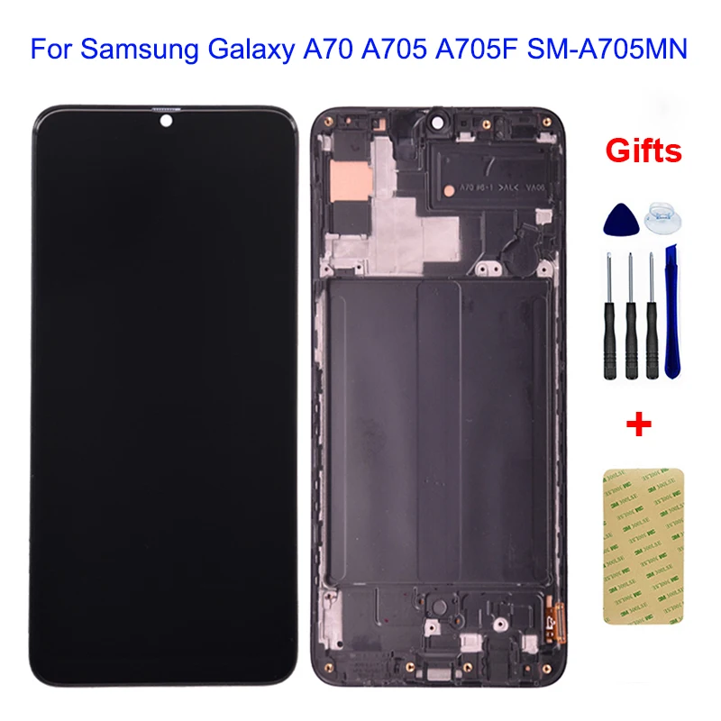 6.7&quot For Samsung Galaxy A70 LCD A705 A705F SM-A705MN Display Screen Touch Digitizer Sensor Panel Assembly Frame | Мобильные