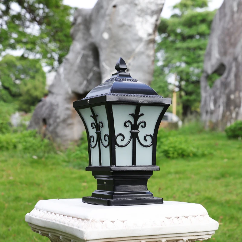 D300 Contact with  simple modern new black led headlamp villa gatepost lamp highlight wall courtyard lamp