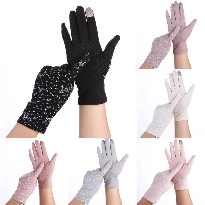 

Driving Anti UV Outdoor Gloves Women Sunscreen Stretch Gloves Mittens Women Gloves Touch Screen Breathable Non-slip 1 Pairs