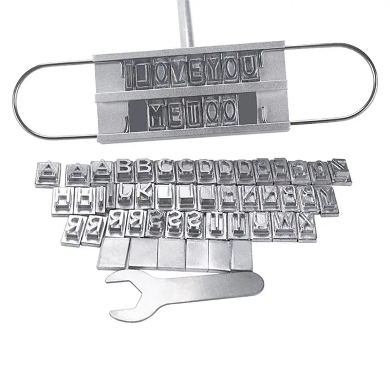 

BBQ Meat Branding Iron Changeable 55 Letters Set DIY Printed BBQ Steak Tool W0YD