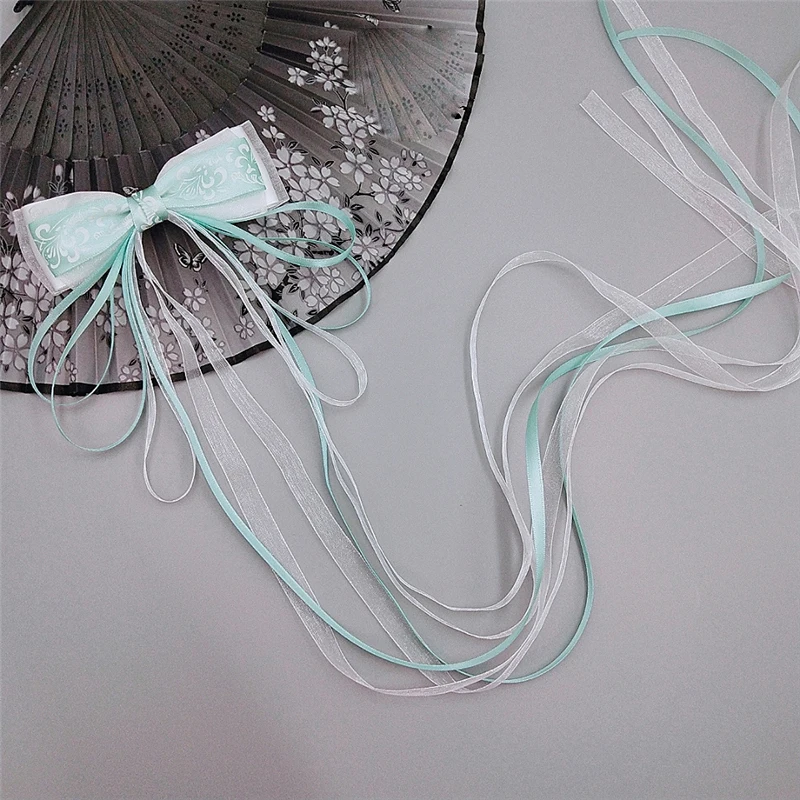 1pcs Women's Bowknot Hairpin Ancient Costume Headdress Long Ribbon Hanfu Hair Accessories Hairband Clip Decor Gift |