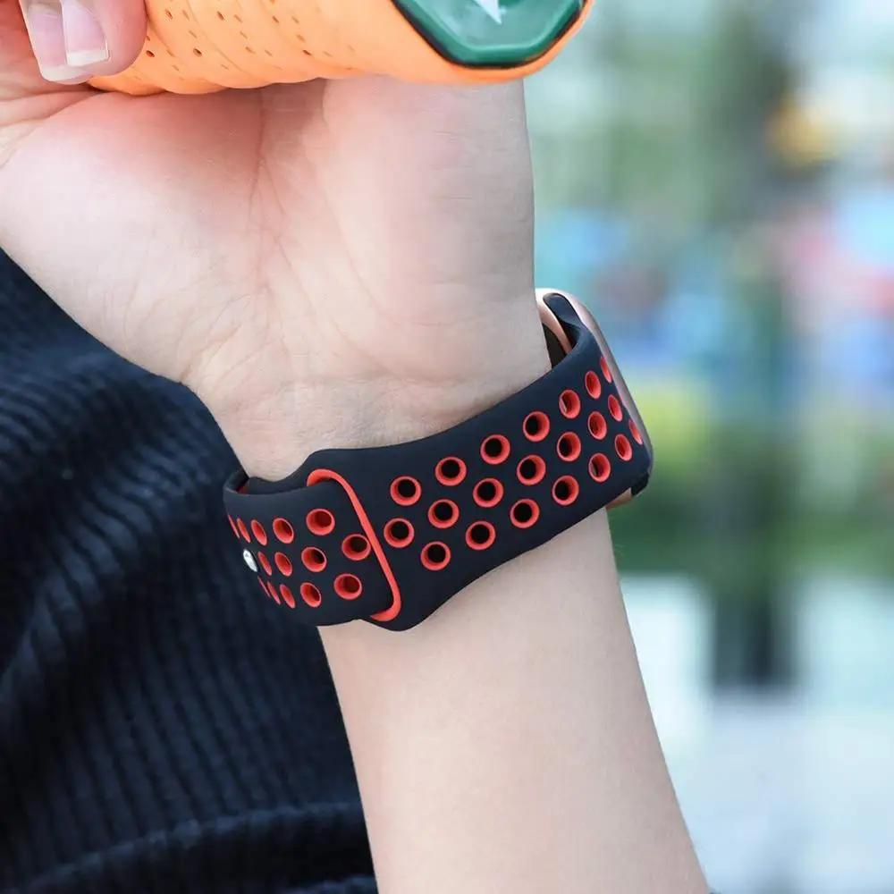 Силиконовый ремешок для Apple watch band 42 мм 38 мм iWatch 4 band 44 мм 40 мм браслет часы correa резиновый ремешок для часов Apple watch 4 3 2 1