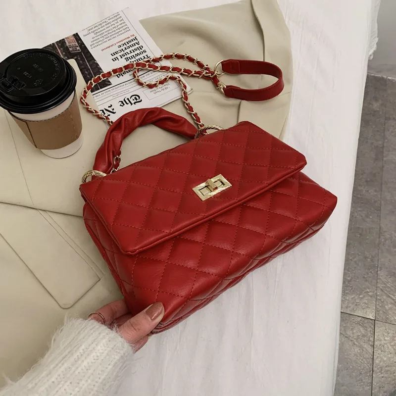 

High Quality Rhombus Handbags Women 2021new Trendy Fashion Ladies Korean Chain Messenger Bag Brand Design All-match Shoulder Bag