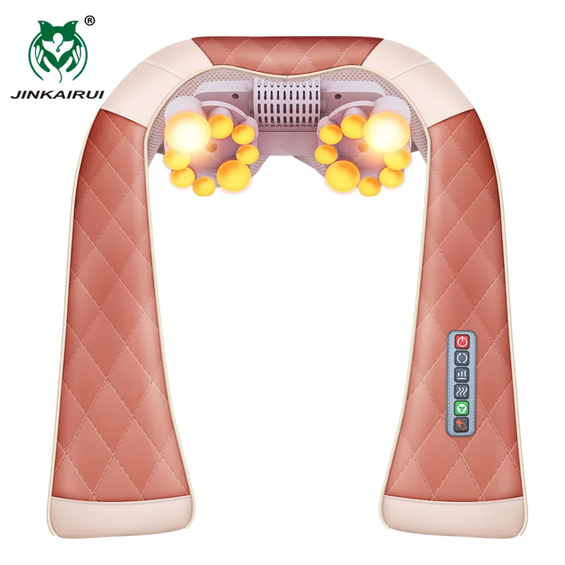 

JinKaiRui Back Neck Massager with Heat Deep Kneading Shoulder Foot Legs Use at Home Car Office 16 Massager Rollers New Upgrade