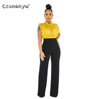 spring autumn straight leg pants high waisted black yellow office pants trousers women mujer pantalones wide leg pants clothes