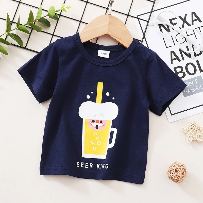 

2021 Summer Clothing Short Sleeve Basic Tops Cartoon T Shirt For Kids Boy