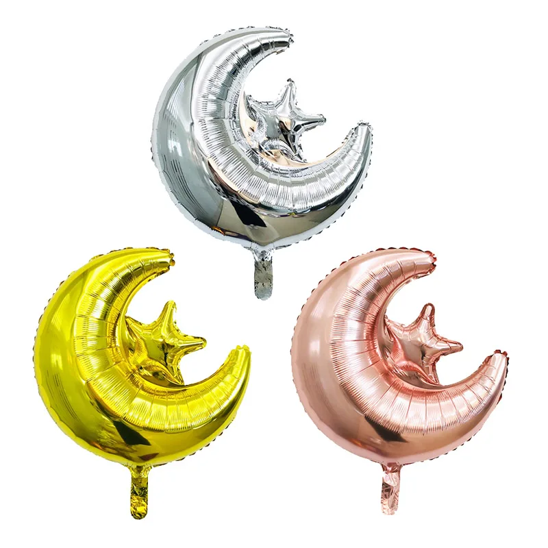 Фольгированные воздушные шары Eid Mubarak 6 шт. 18 дюймов луна звезда хадж Мубарак