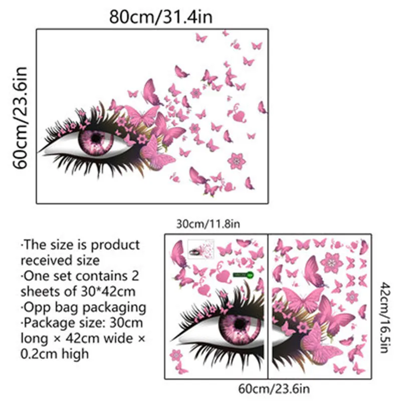 Цветочные сказочные ресницы бабочки настенные наклейки для девочек гостиная