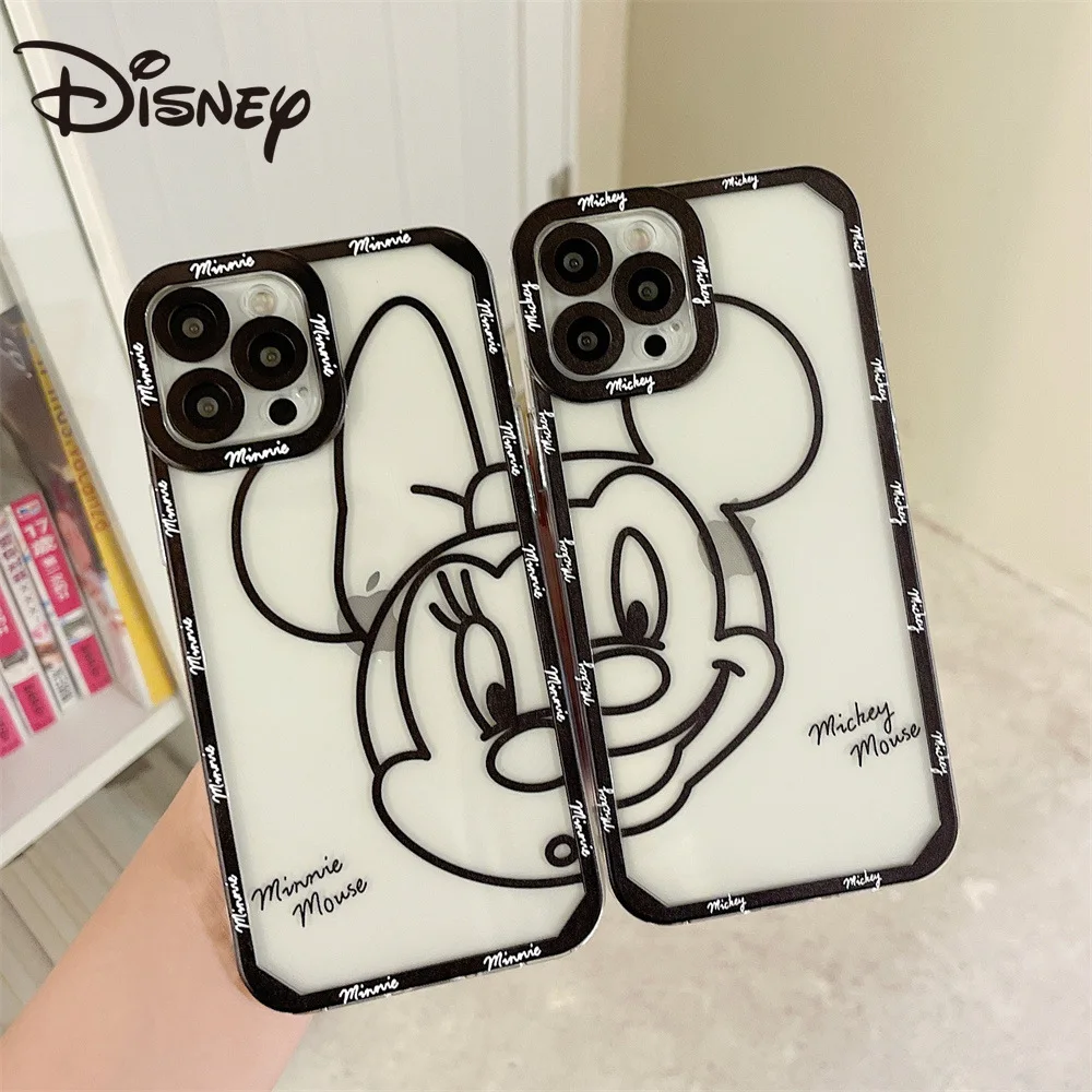 

Disney phone case for iPhone13 case phone lens protection for iPhone 7 8 x xs 11 12 13promax Mickey couple phone cover
