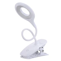 practical white flexible clip on reading led light for study reading desk lamp 3 brightness levels night lights 3w