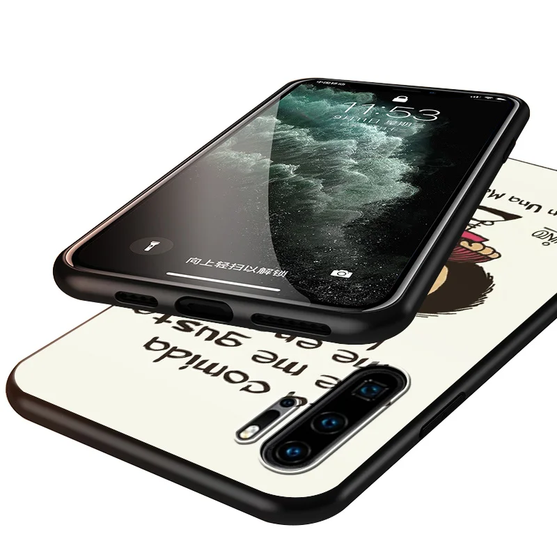 

lovely Hot Mafalda For Huawei P40 P30 P20 P10 P9 P8 Lite E mini Pro Plus 5G 2017 2019 Silicone Gloss Black Soft Phone Case