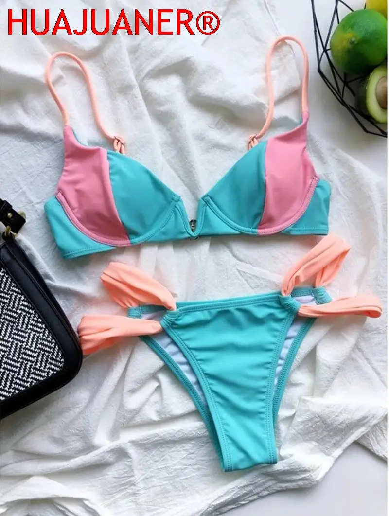Бикини пуш-ап новинка 2021 сексуальный купальник для женщин в стиле пэчворк