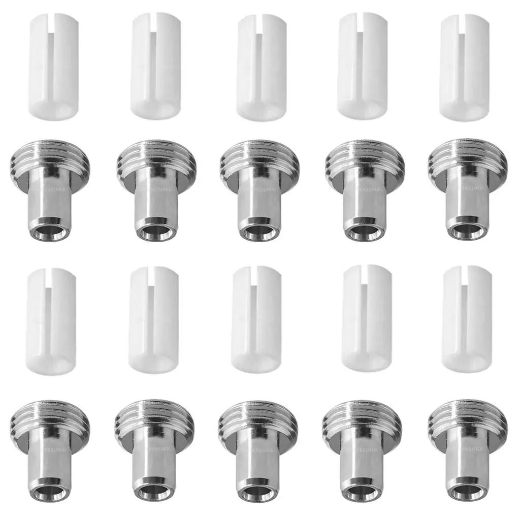 LeeBeTo 10PCS Ceramic Tube Sleeves and 10PCS Metal Head Connector Adapters for Fiber Optic Visual Fault Locator