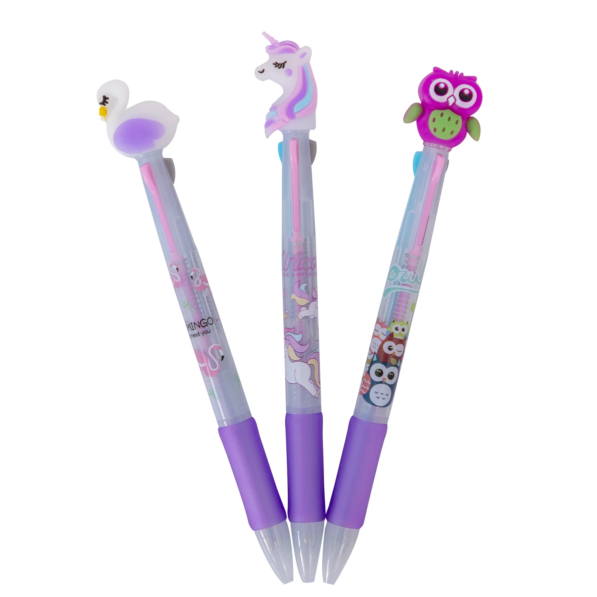 

36 pcs/lot Owl Unicorn Flamingo 3 Colors Ballpoint Pen Cute press ball pens School Office writing Supplies Stationery Gift
