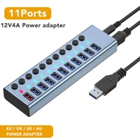 usb 3 0 hub multiple splitter 5 8 11ports fast 3 0 data expander with 12v power for industrial pc automatic vending machine