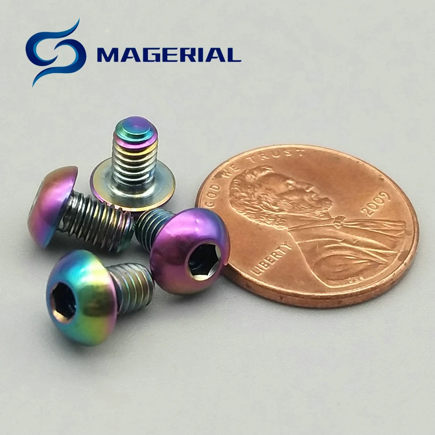 Ti Bolt M4 6 8 1015 20 титановые болты Золотая ферменная головка шестигранник Аллен головкой зонта винт для верховой езды конверсионный винт 6 шт
