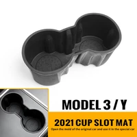 2021 tpu car water cup holder for tesla model 3y insert double hole holder coasters anti slip waterproof storage accessories