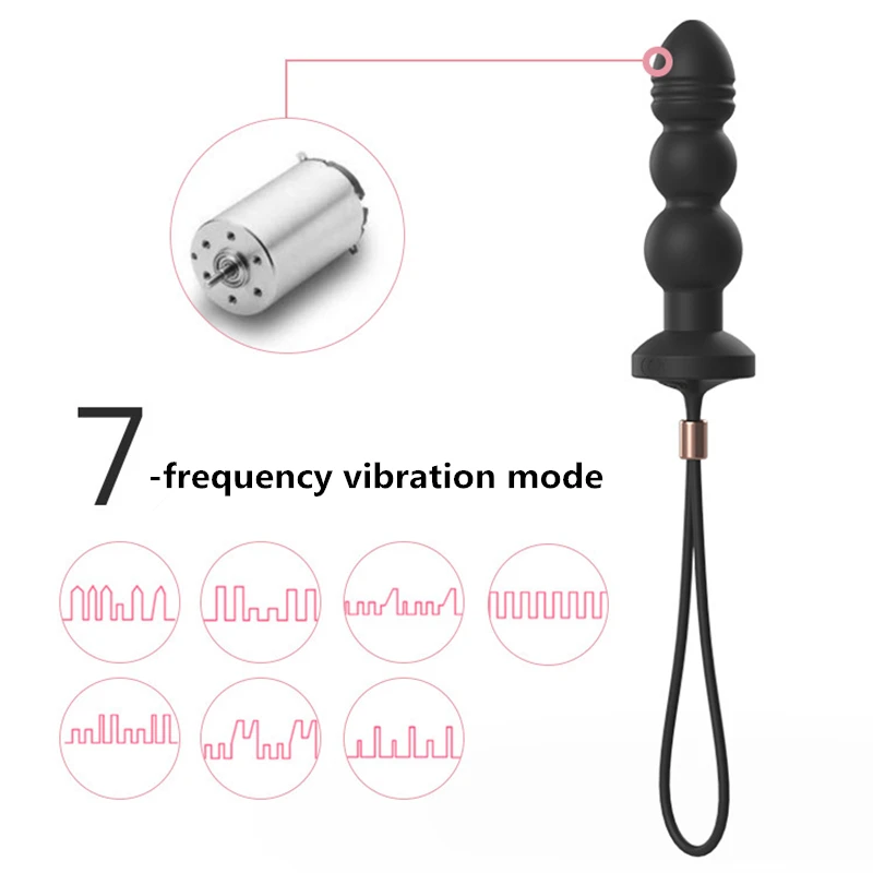 Беспроводной пульт дистанционного управления Анальная пробка дилдо с бусинами