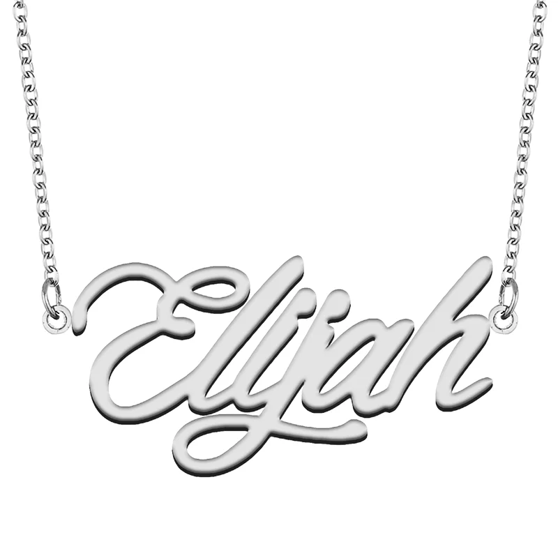 Elijah Custom Name Necklace Customized Pendant Choker Personalized Jewelry Gift for Women Girls Friend Christmas Present