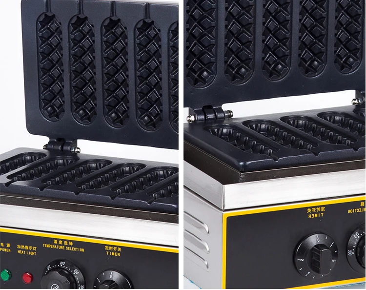 DMWD 110 V/220 V Коммерческая электрическая вафельница алюминиевые штранг-прессования с антипригарным покрытием хрустящий французский хот-дог на палочке палку булочки хот-дог машина гриль