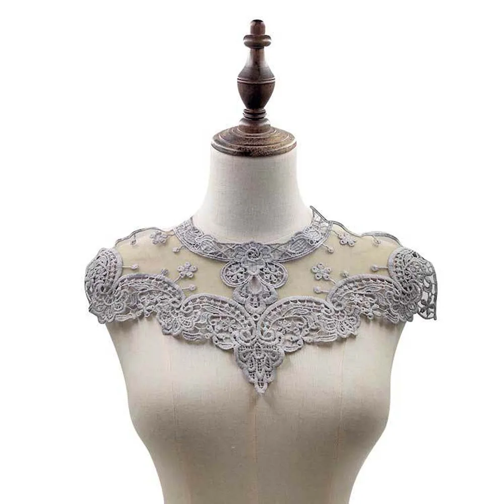 

Dress Applique Lace Fabric Blouse Costume Decor Accessories DIY Neckline Collar Sewing Trims White Black