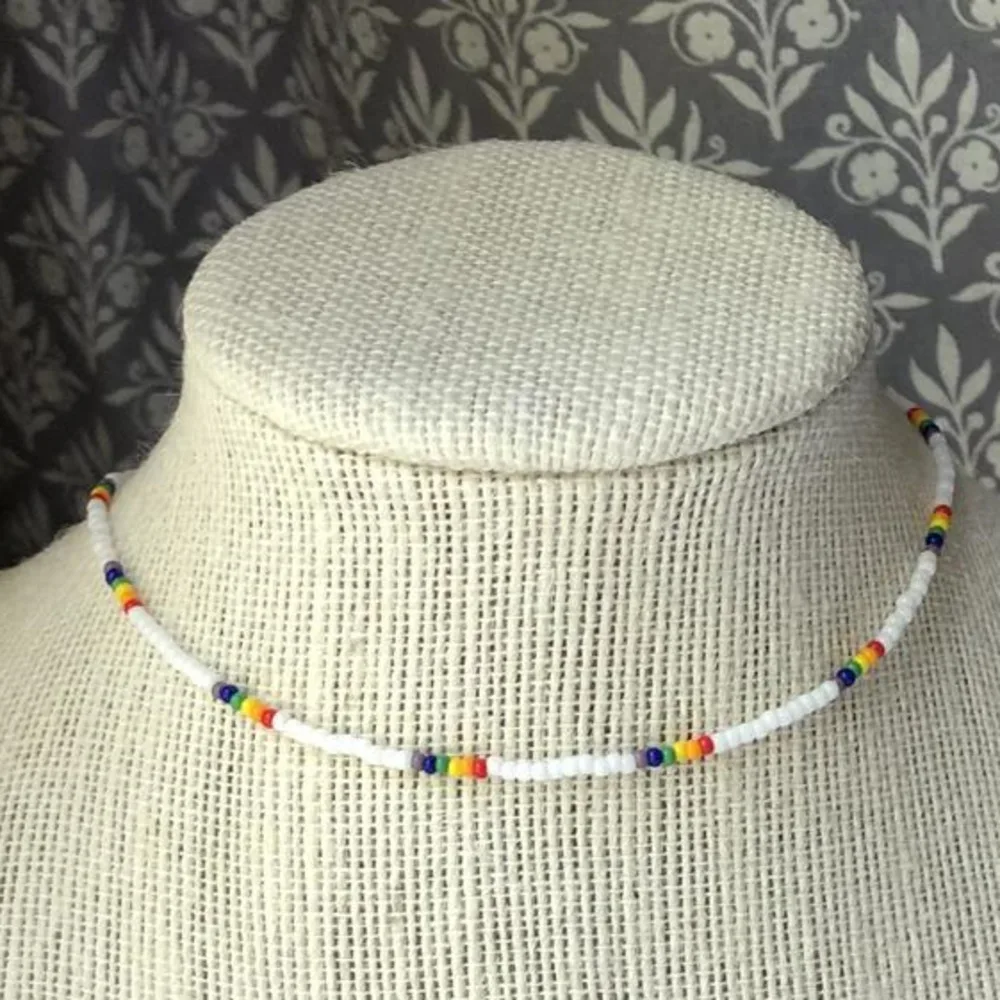 Простой бисер ожерелье для женщин прямой валиковый шов короткое колье ювелирные