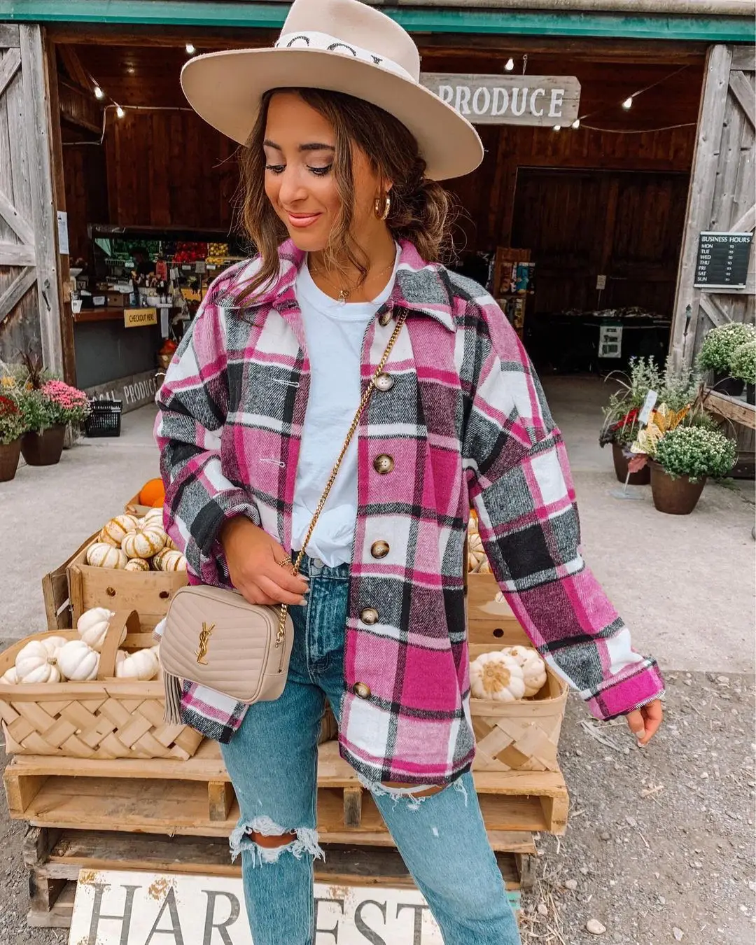

WANYUCL Europe and America 2021 spring and autumn loose multicolor large plaid shirt women's woolen jacket women