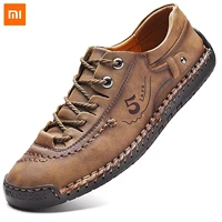 xiaomi mijia casual shoes for men leather fashion men sneakers handmade breathable man shoes lightweight mens loafers size 38 48