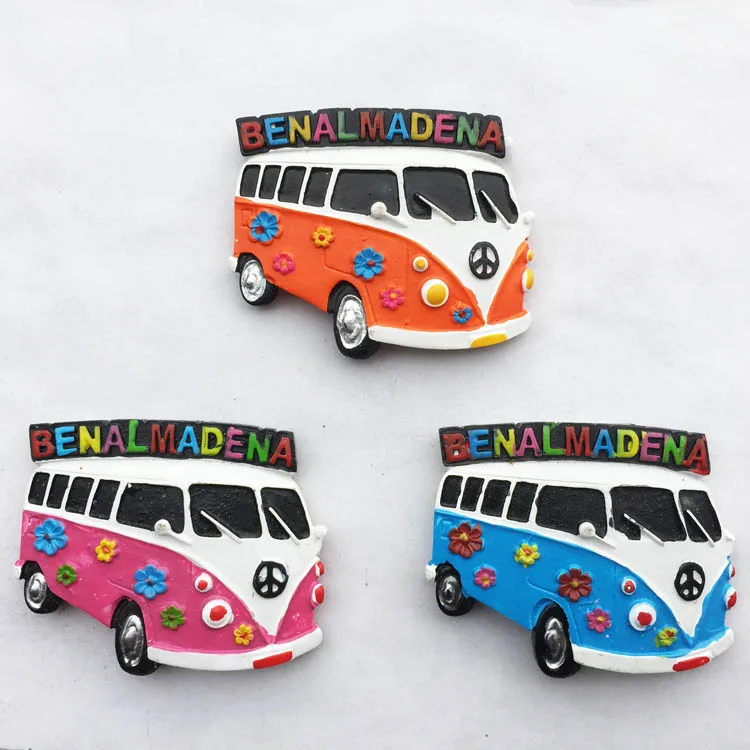 

QIQIPP Spain Bernal Madena creative tourism commemorative decorative crafts three-dimensional bus magnetic refrigerator stickers