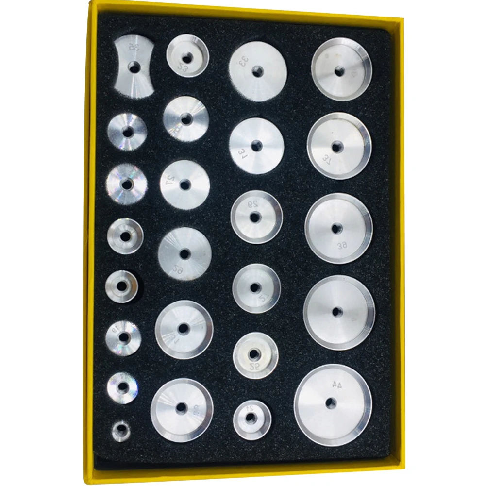 

25pcs Watch Repair Aluminum Press Mould Professional Tool Threaded Pliers Practical Closers Back Durable Crystal Case Dies Set