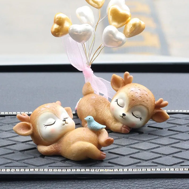 Автомобильные маленькие украшения спящий олень настольное украшение для дома