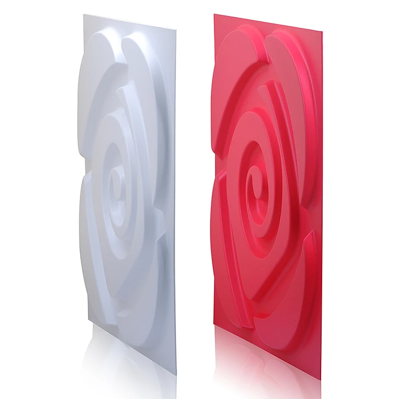 

30x30cm 3D Art Wall Panel Wavy Rose Wood Carving Flower 3D Wall Curve Embossed 3D Pearlescent Colorful Wedding Decor Wallpaper
