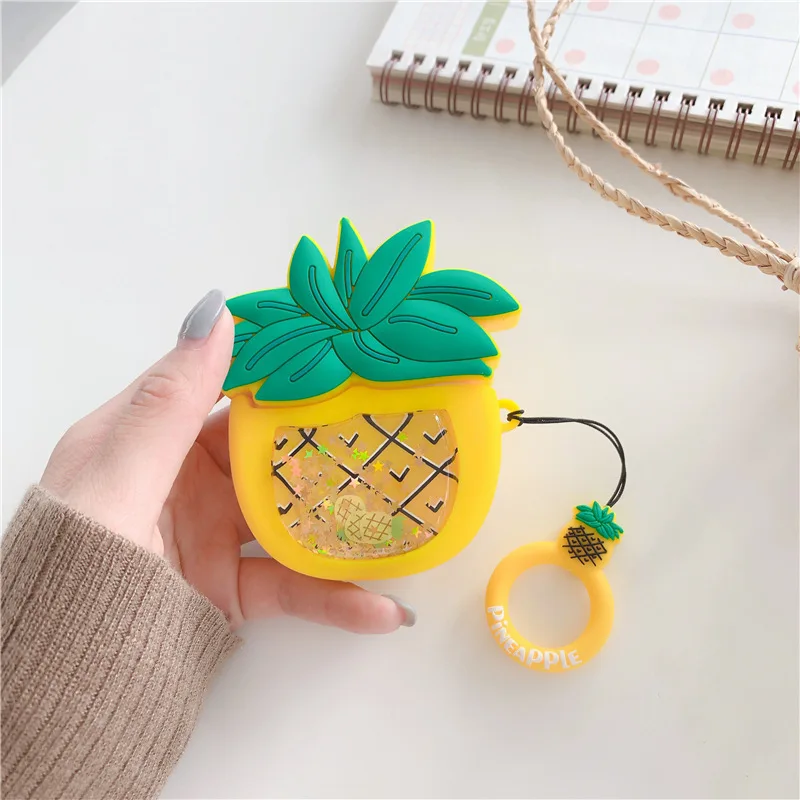 

For Airpods Case,Quicksand Avocado Pineapple Case For Airpods 1/2 Case,Soft Silicone Earphone Cover For Airpods Pro Case