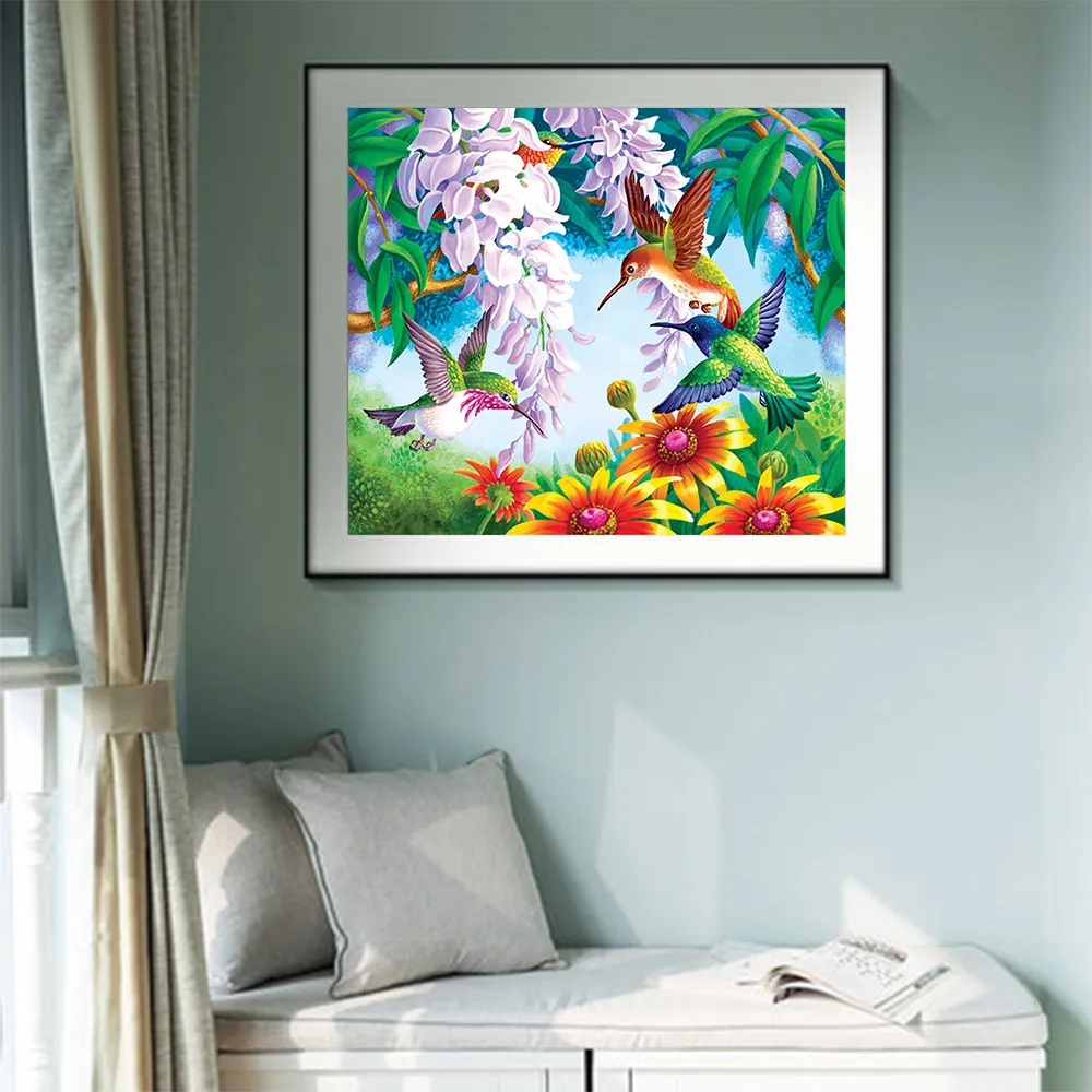 Hummingbirds и цветы алмазная картина животные цветочные круглые полная дрель Nouveaute DIY