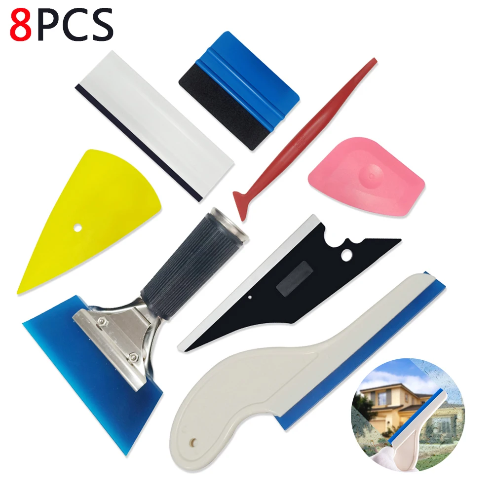 

8Pcs Car Wrapping Tools Wrap Film Sticker Wrapping Tool Auto Window Foil Squeegee Razor Scraper Cutter Aid Tool Window Tinting