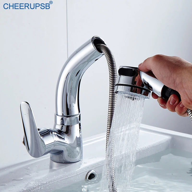 Регулируемый по высоте выдвижной кран для раковины ванной комнаты горячей и