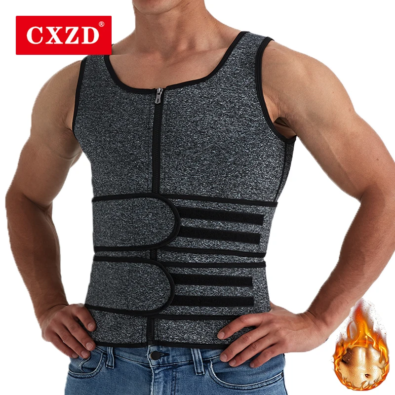 

CXZD тренировочный мужской жилет для похудения корсет для похудения шейпер для тела костюм для сауны компрессионная рубашка пояс для живота ...