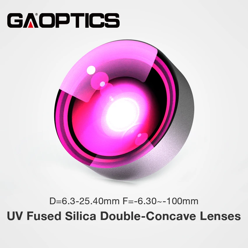 Optical Double Concave Lenses UV Fused Silica Biconcave Lenses AR Coated