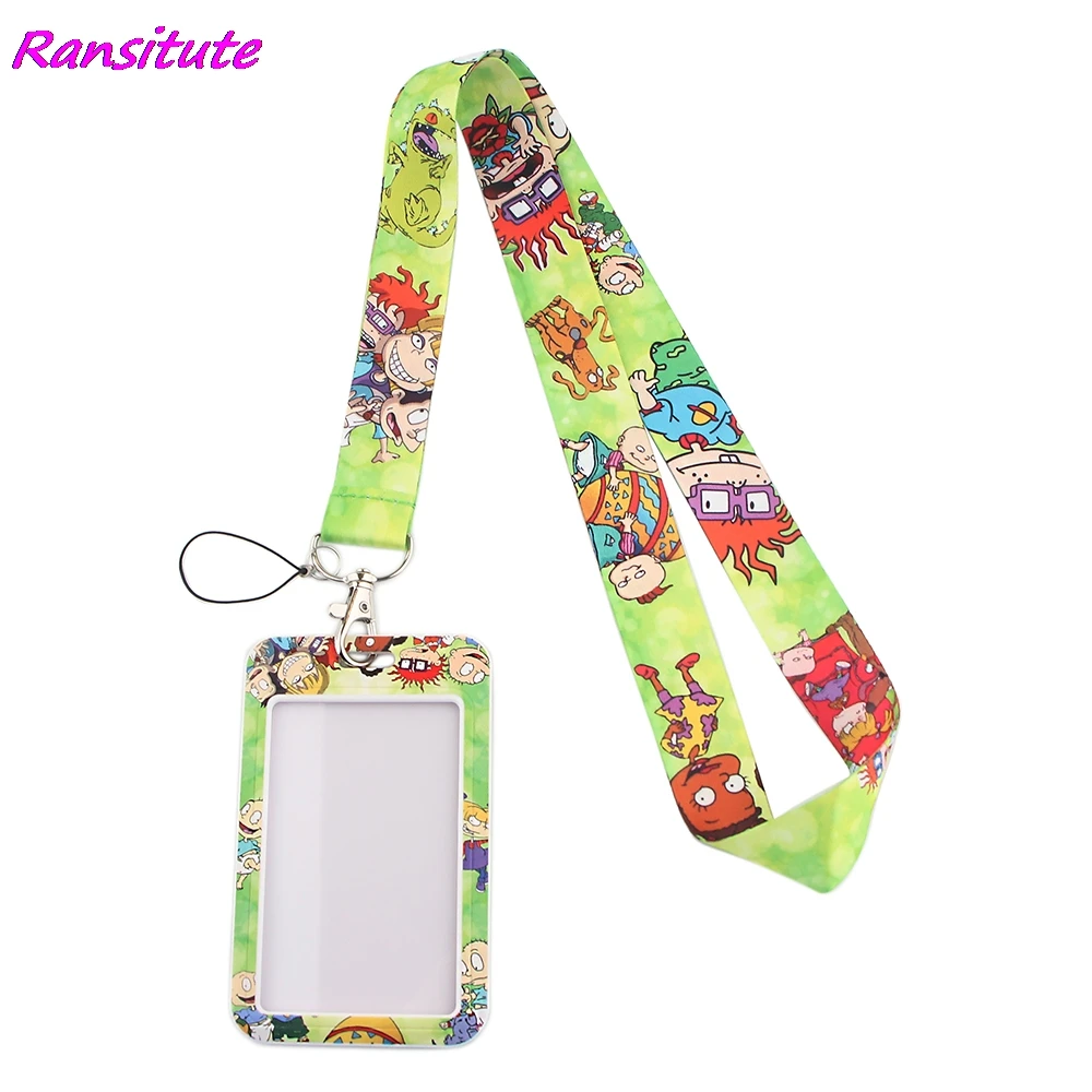 

Ransitute R1485 Cartoon Boy Good Friend Card Holder ID Holder Student Hanging Neck Bus Card Holder Staff Card With Lanyard