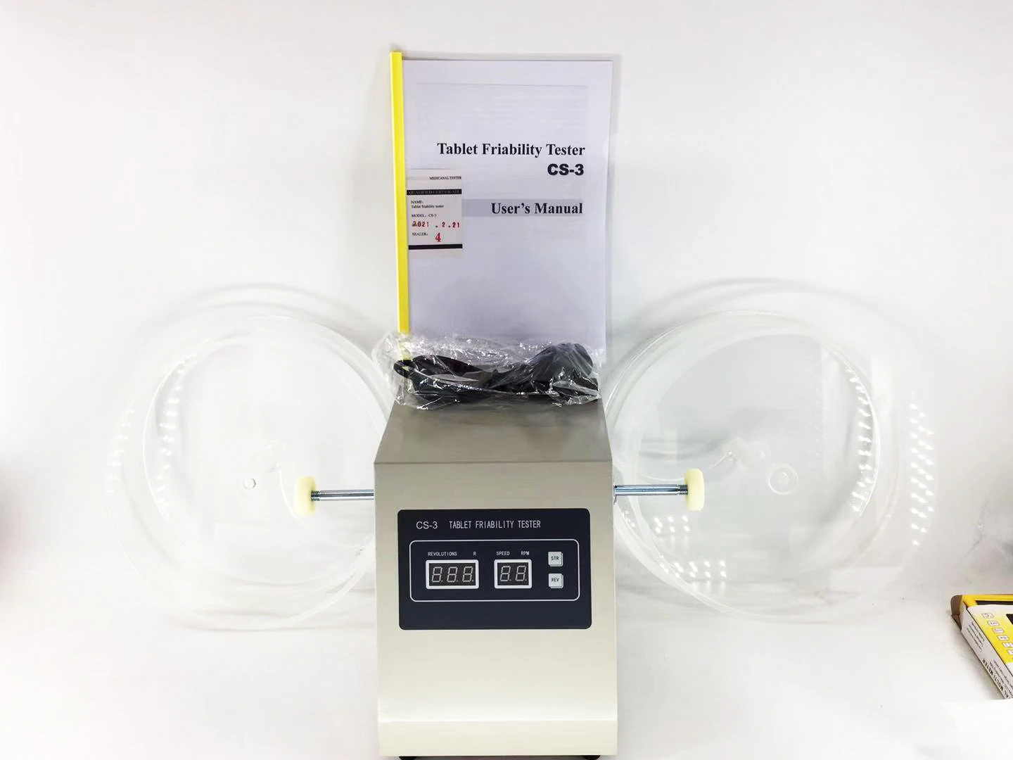 

CS-3 Benchtop Tablet Friability Tester with Rotation Speed 25r/Min Rotation Count Adjustable Friability Testing Equipment