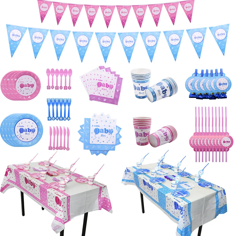 1 комплект детское украшение для душа бумажные тарелки чашка напкинс соломенная