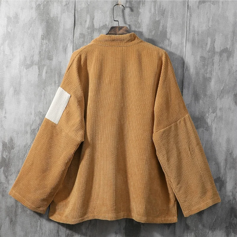 Мужское вельветовое кимоно куртка кардиган японское пальто хаори верхняя одежда